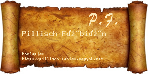 Pillisch Fábián névjegykártya